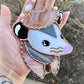 Mini Pink Swirl Cowboy Opossum Stained Glass