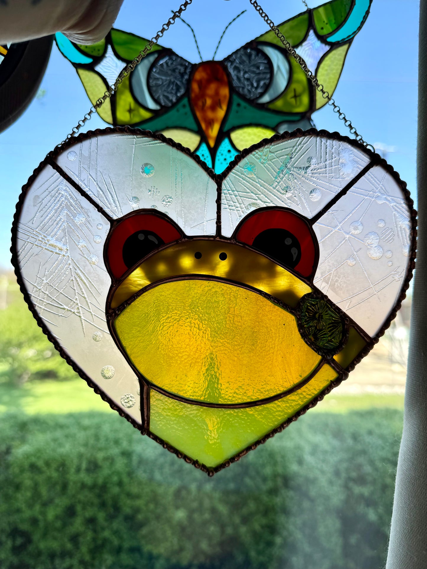Lovely Frog Stained Glass Suncatcher