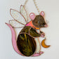 Dichroic Fairy Rat Stained Glass Suncatcher