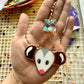 Jewel Opossum Stained Glass Charm