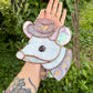 Pink Mousie Girl Stained Glass Suncatcher
