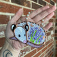 White Lavender Opossum Stained Glass Ornament