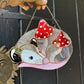 Mushroom Opossum Stained Glass Suncatcher