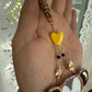 Yellow Heart Opossum Stained Glass Car Charm