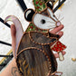 Mushroom Wizard Opossum Stained Glass Suncatcher