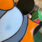 (cracked!) Halloween Opossum Stained Glass Suncatcher