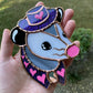Mini Purple Cowboy Opossum Stained Glass Suncatcher