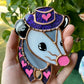 Mini Purple Cowboy Opossum Stained Glass Suncatcher