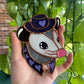 Mini Purple Cowboy Opossum Stained Glass Ornament