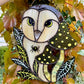 Spooky Spider Owl Stained Glass Artwork