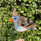 Tinfoil Hat Pigeon Stained Glass Planter Stake
