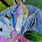 Blue Crystal Guardian Opossum Stained Glass Suncatcher