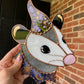 Lavender Wizard Opossum Stained Glass Suncatcher
