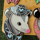 Irridescent Denim Heart Cowboy Opossum Mini Stained Glass Suncatcher