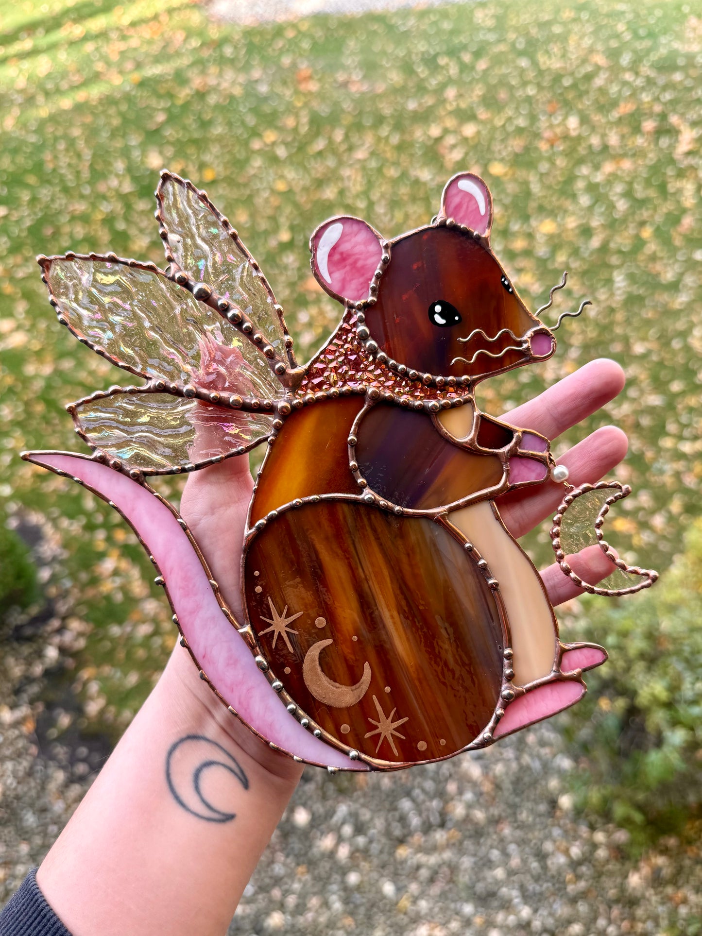 Brown Fairy Rat Stained Glass