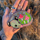 Mini Pink (ver 2) Sleepy Mushroom Opossum Stained Glass Ornament