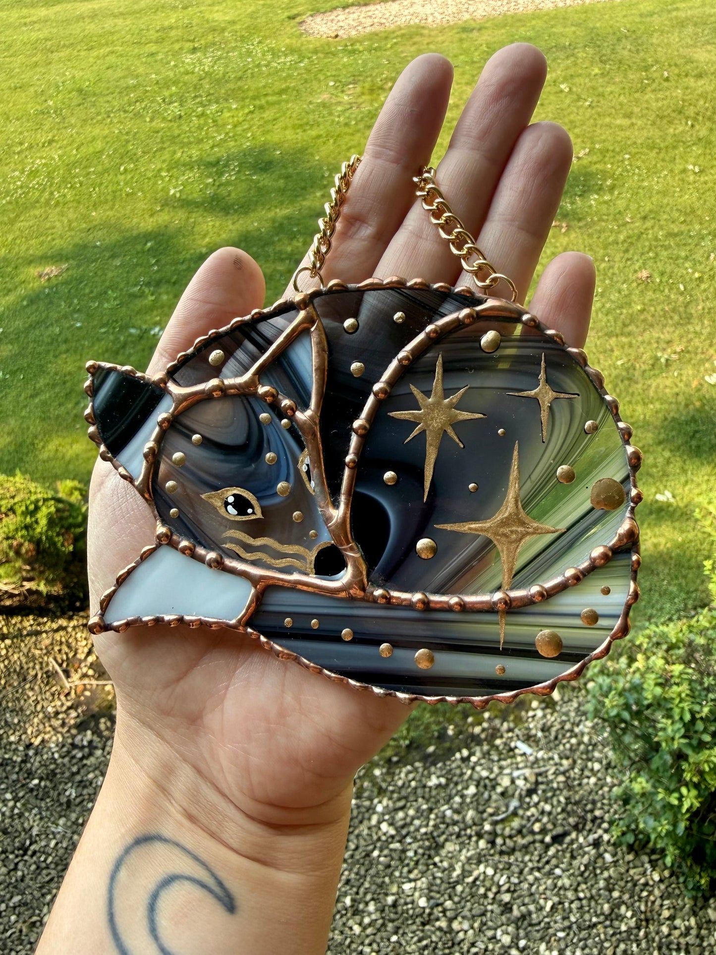 Mini Cosmo the Fox Stained Glass Suncatcher