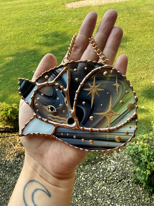Mini Cosmo the Fox Stained Glass Suncatcher