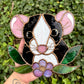 Flower Rat Stained Glass Suncatcher