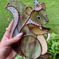 Moon Squirrel Wizard Stained Glass Suncatcher