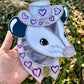 Iridescent Heart Cowboy Opossum Stained Glass