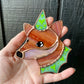 Green Wizard Fox Mini Stained Glass Suncatcher