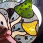 Enchanted Copper Mushroom Opossum Stained Glass Suncatcher