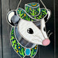 Cactus Cowboy Opossum Stained Glass Suncatcher