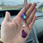 Whimsy Purple Mushroom Stained Glass Car Charm