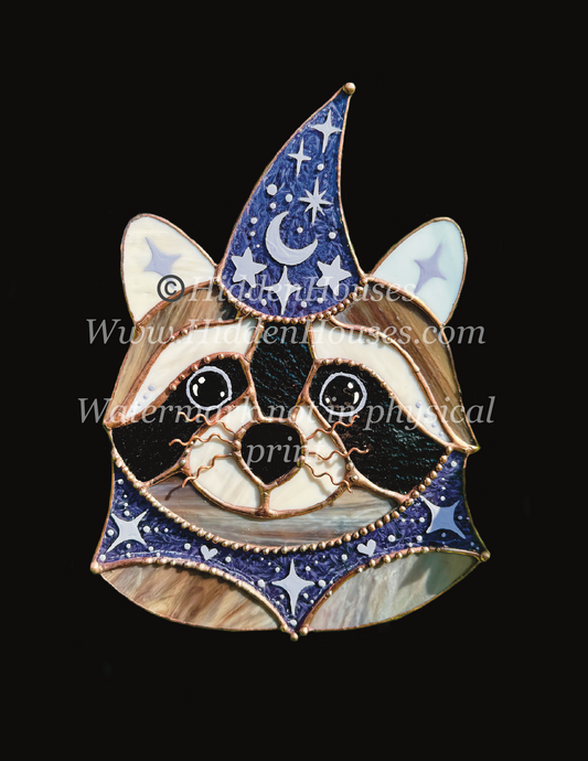 Wizard Raccoon Art Print
