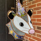 Lavender Wizard Opossum Stained Glass Suncatcher