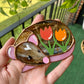 Mini Brown Tulip Rat Stained Glass Ornament