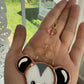 Dainty Gold Opossum Stained Glass Car Charm