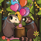 Opossum and Raccoon Friends: A Celebrations! A4 Print