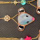 Golden Opossum Stained Glass Charm