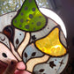 Enchanted Copper Mushroom Opossum Stained Glass Suncatcher