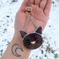 Grey Cat Stained Glass Charm