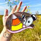 Golden Candy Corn Opossum Stained Glass Suncatcher