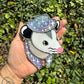 Mini Purple Cowboy Opossum Stained Glass Suncatcher