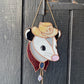 Cowboy Opossum Stained Glass Suncatcher