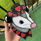Red Heart Cowboy Opossum Stained Glass Suncatcher