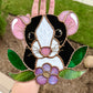 Flower Rat Stained Glass Suncatcher
