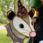 Lavender Wizard Opossum Stained Glass Suncatcher