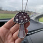 Whimsy Purple Mushroom Stained Glass Car Charm