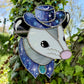 Sparkle Cowboy Opossum Stained Glass Suncatcher