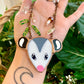Forest Frenzy Opossum Stained Glass Car Charm