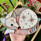 Large Celestial Pink Fox Stained Glass Suncatcher