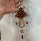 Purple Mushroom Stained Glass Suncatcher