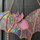 Bubblegum Bat Stained Glass Suncatcher