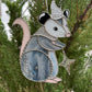 Silver Wizard Opossum Stained Glass Suncatcher